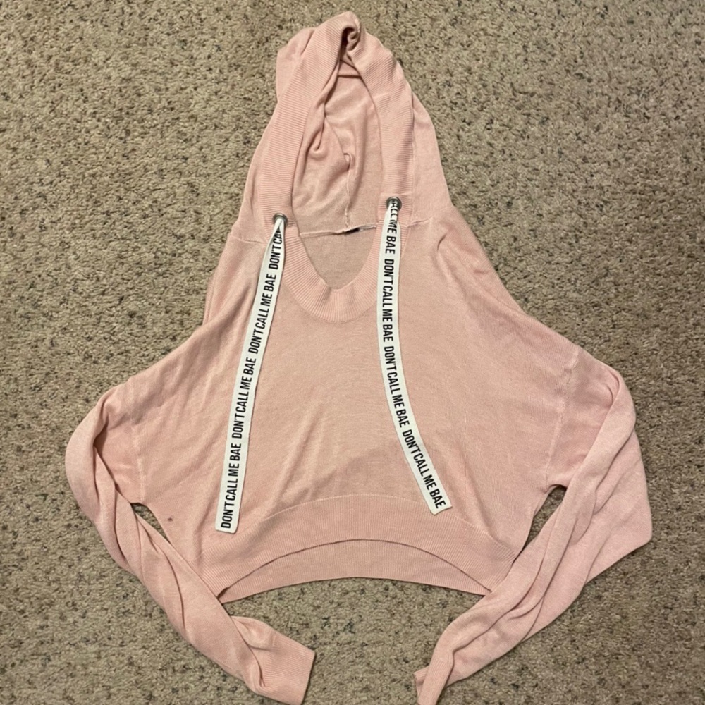 pink cropped sweater